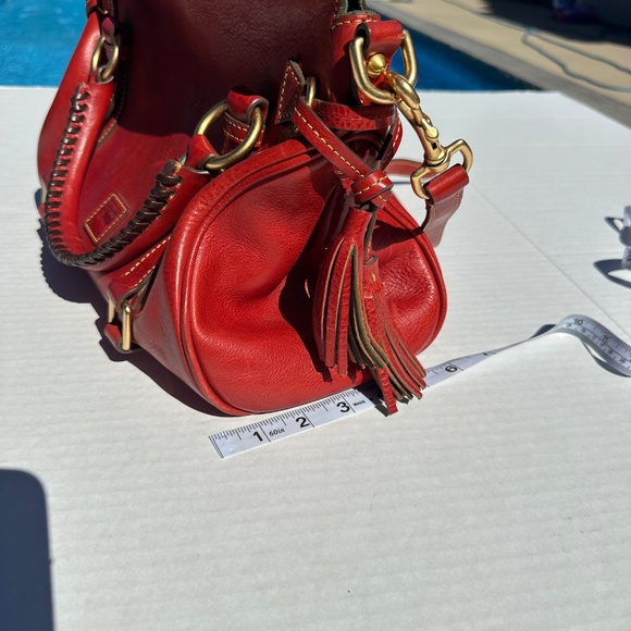 Dooney & Bourke Florentine Red Leather Large Satchel Crossbody Bag - Picture 15 of 17